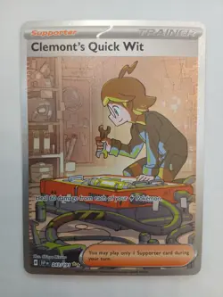 Clemonts Quick Wit 243/191 Pokemon TCG Surging Sparks Special Illustration Rare - Image 1