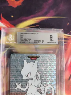Pokemon Card Prism Monsters collection Carddass 1996 Japan BGS Beckett 9 Mewtwo - Image 4