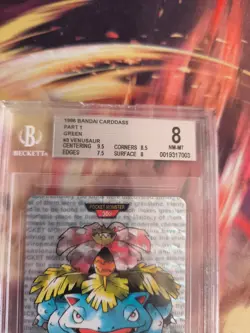 Pokemon Card Bisaflor Venusaur Prism Carddass 1996 Monsters Colle Japanese BGS 8 - Image 4
