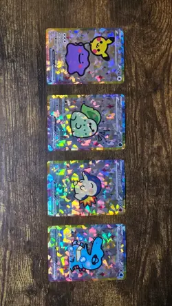 4 FAN ART Pokemon TCG Cards Ditto Chikorita Cyndaquil Totodile Pikachu ballon - Image 1