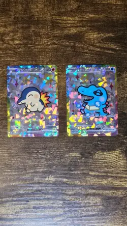 4 FAN ART Pokemon TCG Cards Ditto Chikorita Cyndaquil Totodile Pikachu ballon - Image 3