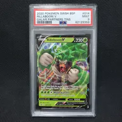 2020 Pokemon: RILLABOOM V SWSH014 - [Black Star Promo] Galar Tin - Mint - PSA 9 - Image 1