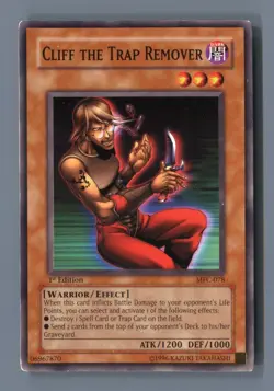 Cliff the Trap Remover MFC-078 Magician's Force Yu-Gi-Oh 1st Edition LP - Image 1