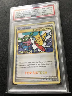 PSA 8 Pokemon Worlds 10 TOP SIXTEEN 16 Tropical Tidal Wave Trophy Card HGSS18 - Image 2