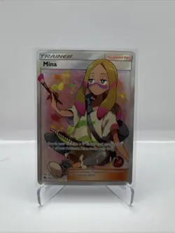 Pokemon TCG MINA Full Art 211/214 SM - Lost Thunder Holo Card Ultra Rare - Image 1
