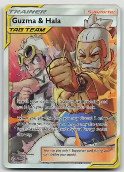 Pokemon Guzma & Hala TAG TEAM Full Art Ultra Rare Sm-Cosmic Eclipse 229/236 Holo - Image 1