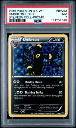 2013 POKEMON BLACK STAR PROMO UMBREON #BW93 HOLO PSA 7 NM #131704548 - Image 1