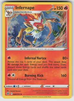 Infernape Holo Rare SWSH09: Brilliant Stars 026/172 Pokemon - Image 1