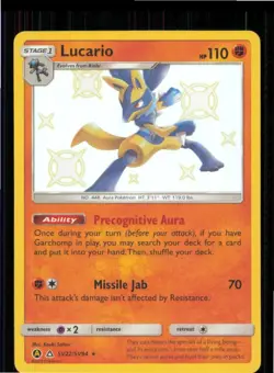 Lucario SV22/SV94 Shiny Rare Hidden Fates Shiny Vault Pokemon Near Mint - Image 1
