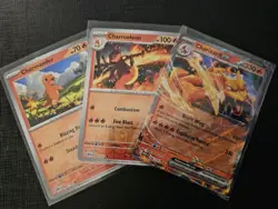 Charmander Charmeleon Charizard ex Scarlet & Violet 151 Reverse Holo Pokemon LP - Image 1