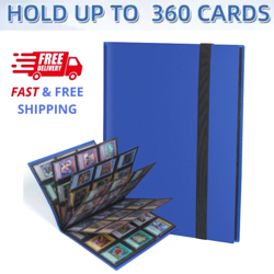 360 Card Pocket Binder with Elastic 9 Pocket Trading Cards Album Folder Blue USA - Image 1
