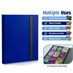 360 Card Pocket Binder with Elastic 9 Pocket Trading Cards Album Folder Blue USA - Image 2