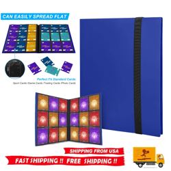 360 Card Pocket Binder with Elastic 9 Pocket Trading Cards Album Folder Blue US - Image 1