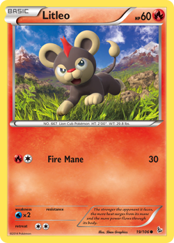 Litleo 19/106 Common | Flashfire | Pokemon Card - Image 1