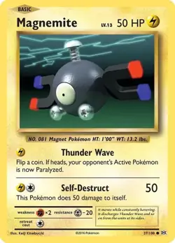Magnemite 37/108 Reverse Holo | Evolutions | Pokemon Card - Image 1