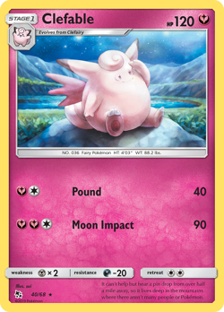 Clefable 40/68 Rare | Hidden Fates | Pokemon Card - Image 1