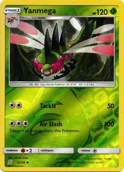 Yanmega 3/236 Reverse Holo | Unified Minds | Pokemon Card - Image 1