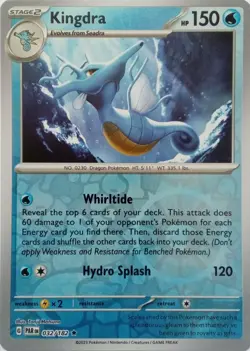 032/182 KINGDRA REVERSE HOLO PARADOX RIFT POKEMON CARD - Image 1