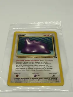 Pokemon TCG Ditto 18/62 Non-Holo Rare Fossil Vintage WOTC Card 1999 - Image 1