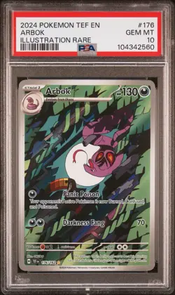 Pokemon TCG Arbok Temporal Forces Illustration Rare Card 176/162 PSA 10 GEM MINT - Image 1