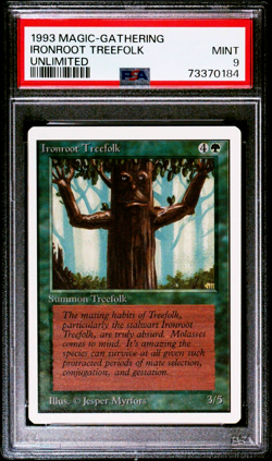1993 MtG Magic the Gathering Unlimited Ironroot Treefolk PSA 9 *Only 7 Higher* - Image 1