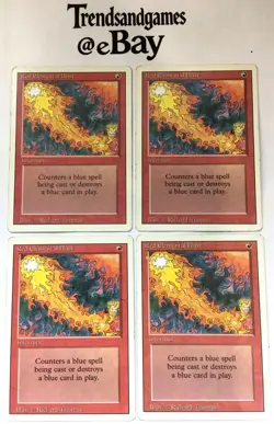4x RED ELEMENTAL BLAST - PLAYSET - REVISED - MAGIC THE GATHERING - MTG EXCELLENT - Image 1
