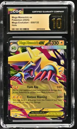 Pokemon Mega Manectric ex 050/132 Ultra Rare Mega Evolution - CGC 10 PRISTINE - Image 1