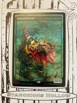 MTG Gigantosaurus (Full Art) (Foil) - Foundations (FDN) R 0718 - Image 1