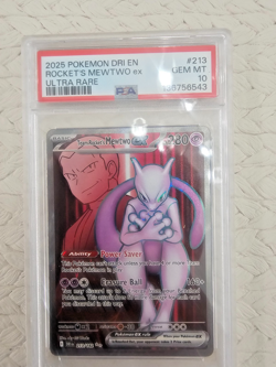 2025 POKEMON DRI EN-DESTINED RIVALS ULTRA RARE TEAM ROCKET'S MEWTWO EX PSA 10 - Image 1