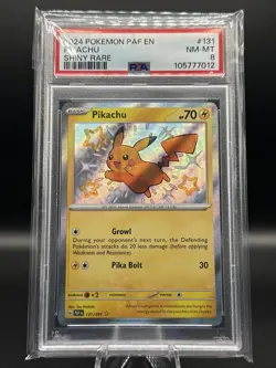 2024 Pokemon Paldean Fates #131 Pikachu Shiny Rare PSA 8 - Image 1