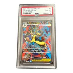 2025 POKEMON MEG EN-MEGA EVOLUTION ULTRA RARE #160 MEGA LUCARIO EX PSA 10 - Image 1