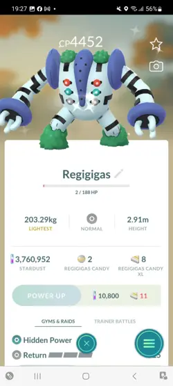 Pokemon Go Shiny Legendary Regigigas ( Purified) ( High cp ) - Image 1