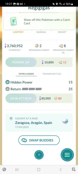 Pokemon Go Shiny Legendary Regigigas ( Purified) ( High cp ) - Image 2