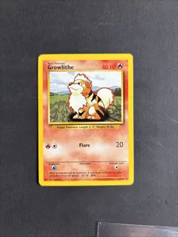 Pokemon TCG Growlithe Base Set 28/102 Regular Unlimited Uncommon Non Holo - LP+ - Image 1