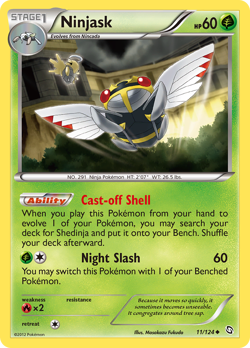 Ninjask 11/124 Uncommon | Dragons Exalted | Pokemon Card - Image 1