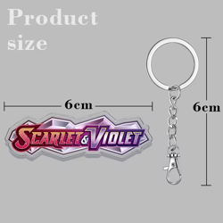 POKEMON TCG BINDER TAG ACRYLIC KEYCHAIN SCARLET AND VIOLET ENGLISH ALL SET LOGO - Image 2