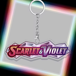 POKEMON TCG BINDER TAG ACRYLIC KEYCHAIN SCARLET AND VIOLET ENGLISH ALL SET LOGO - Image 3
