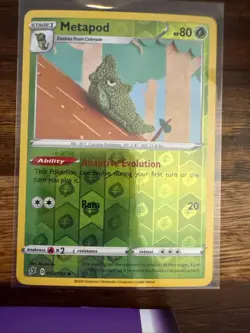 Metapod 002/192 Uncommon Rebel Clash Pokemon Reverse Holo Near Mint - Image 1