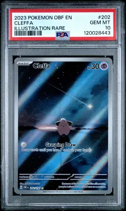 2023 POKEMON OBF EN-OBSIDIAN FLAMES ILLUSTRATION RARE #202 CLEFFA PSA 10 - Image 1