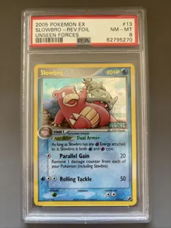 Slowbro 13/115 Holo Rare Reverse Holo Near Mint Ex Unseen Forces PSA 8 - Image 1