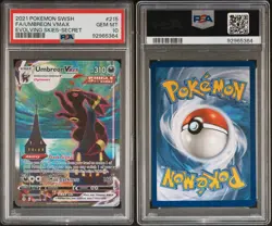 2021 POKEMON SWORD & SHIELD EVOLVING SKIES #215/203 UMBREON SECRET VMAX PSA 10 - Image 3