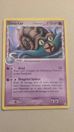 Pokemon TCG Omastar Holon Phantoms 13/110 Rare Pokemon Card 2006 - Image 1