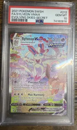 Pokemon TCG Sylveon VMAX Holo Card Evolving Skies 212/203 Secret Rare - Image 1