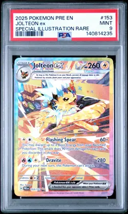 2025 POKEMON PRE EN-PRISMATIC EVOLUTIONS #153 JOLTEON EX PSA 9 - Image 1