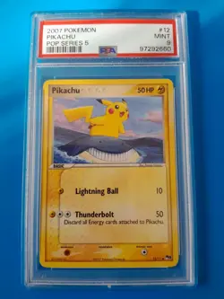 Pokemon 2007 Pikachu Pop Series 5 12/17 Non-Holo PSA 9 MINT - Image 1