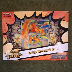 Pokemon TCG: Mega Evolution Ascended Heroes - Mega Emboar Ex Box - In Hand - Image 1