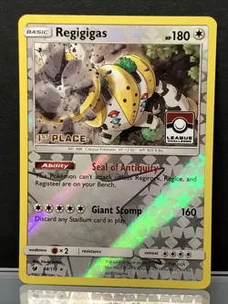 Regigigas 84/111 Crimson Invasion League Challenge Promo 1st Place LP Pokemon - Image 2