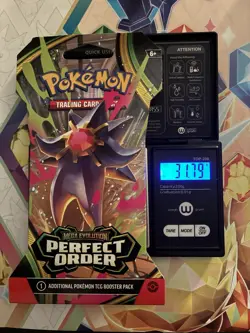 VERY HEAVY! 31.79g Pokemon TCG Perfect Order Sleeved Booster Pack Factory Sealed - Image 1