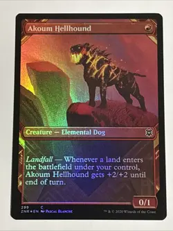 MTG Zendikar Rising Akoum Hellhound Showcase Foil 299 NM - Image 1
