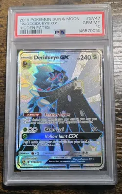 PSA 10 Decidueye GX SV47/SV94 Pokemon Hidden Fates Holo Graded Card - Image 1